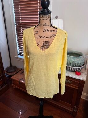 Lilly Pulitzer Sunny Yellow V-Neck Long Sleeve Top